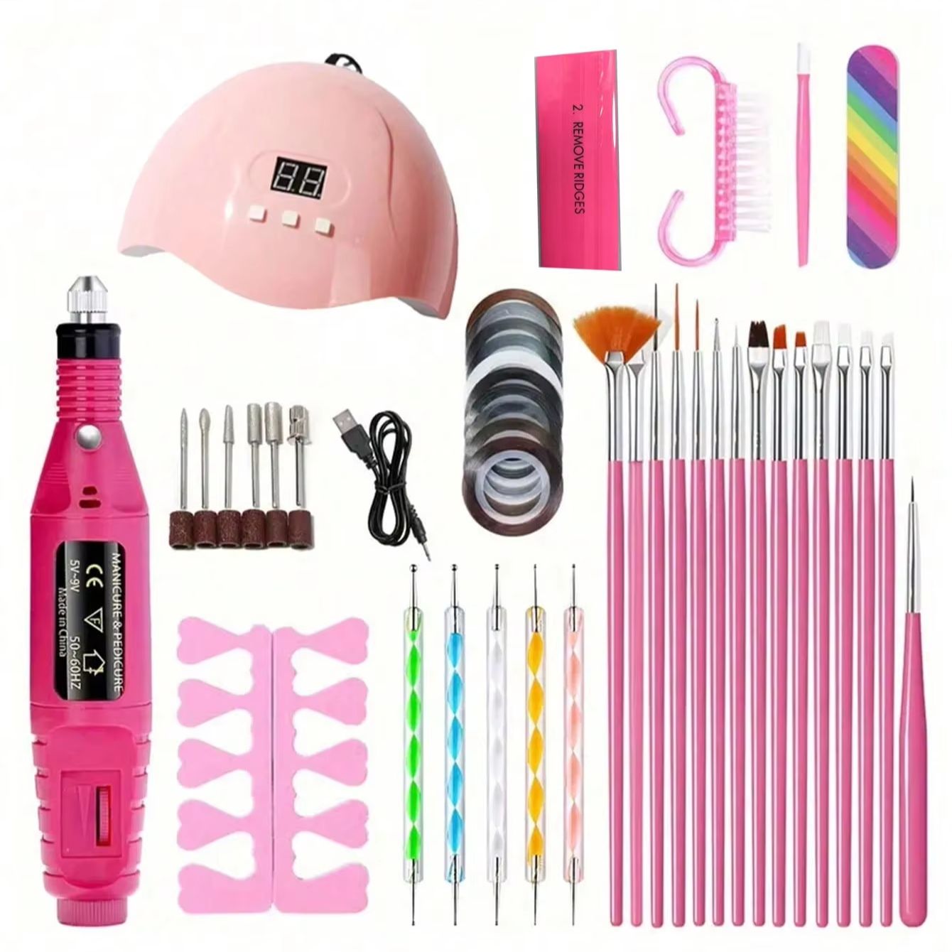 Exposure Unit Uv - Nagelset Nagelverlängerungs-Gel Nagellack-Set Acryl-Kit Polyethylen-Nagelgel-Set mit