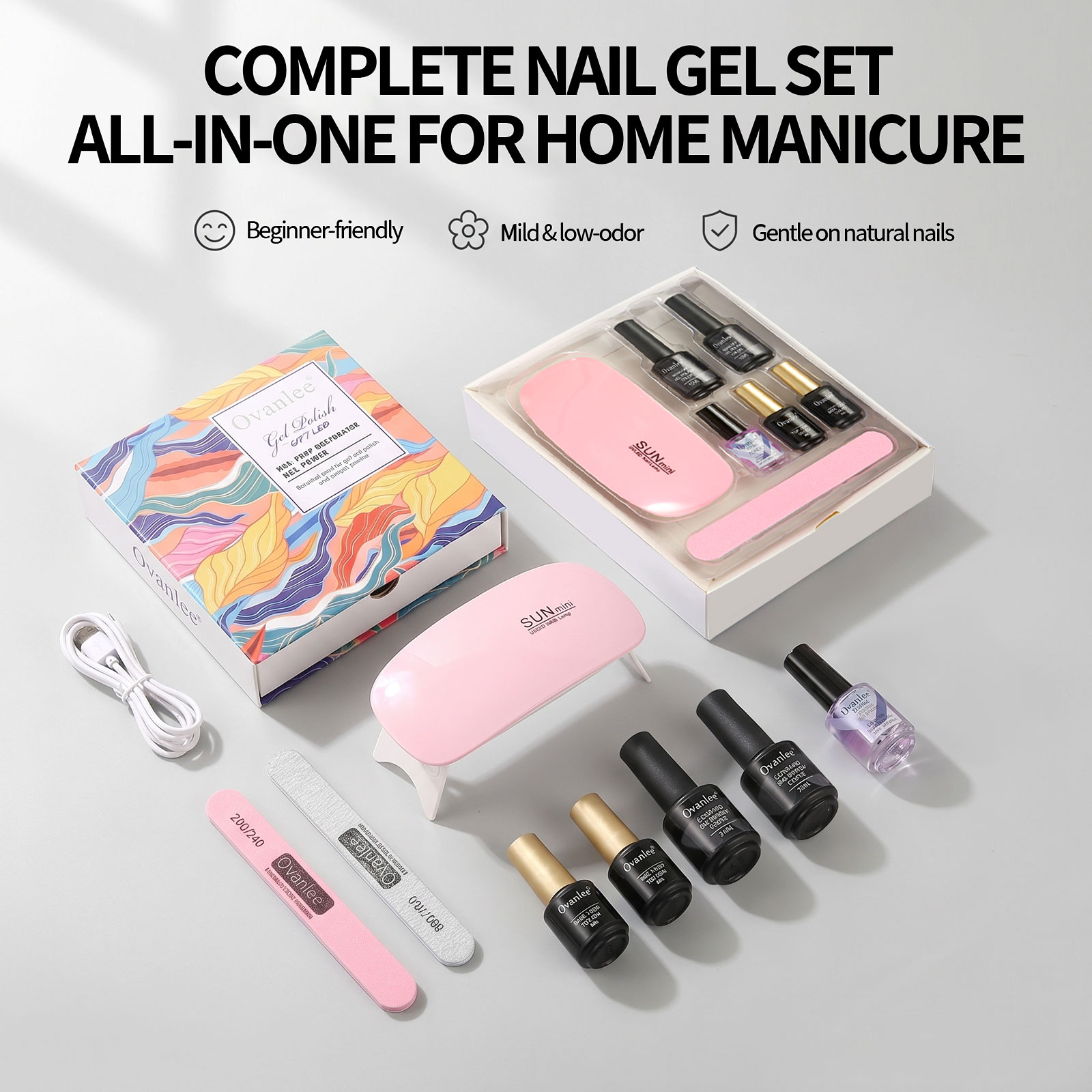 Exposure Unit Uv - Ovanlee 5-teiliges UV-Gel-Nagellack-Set mit Mini-Lampe –
