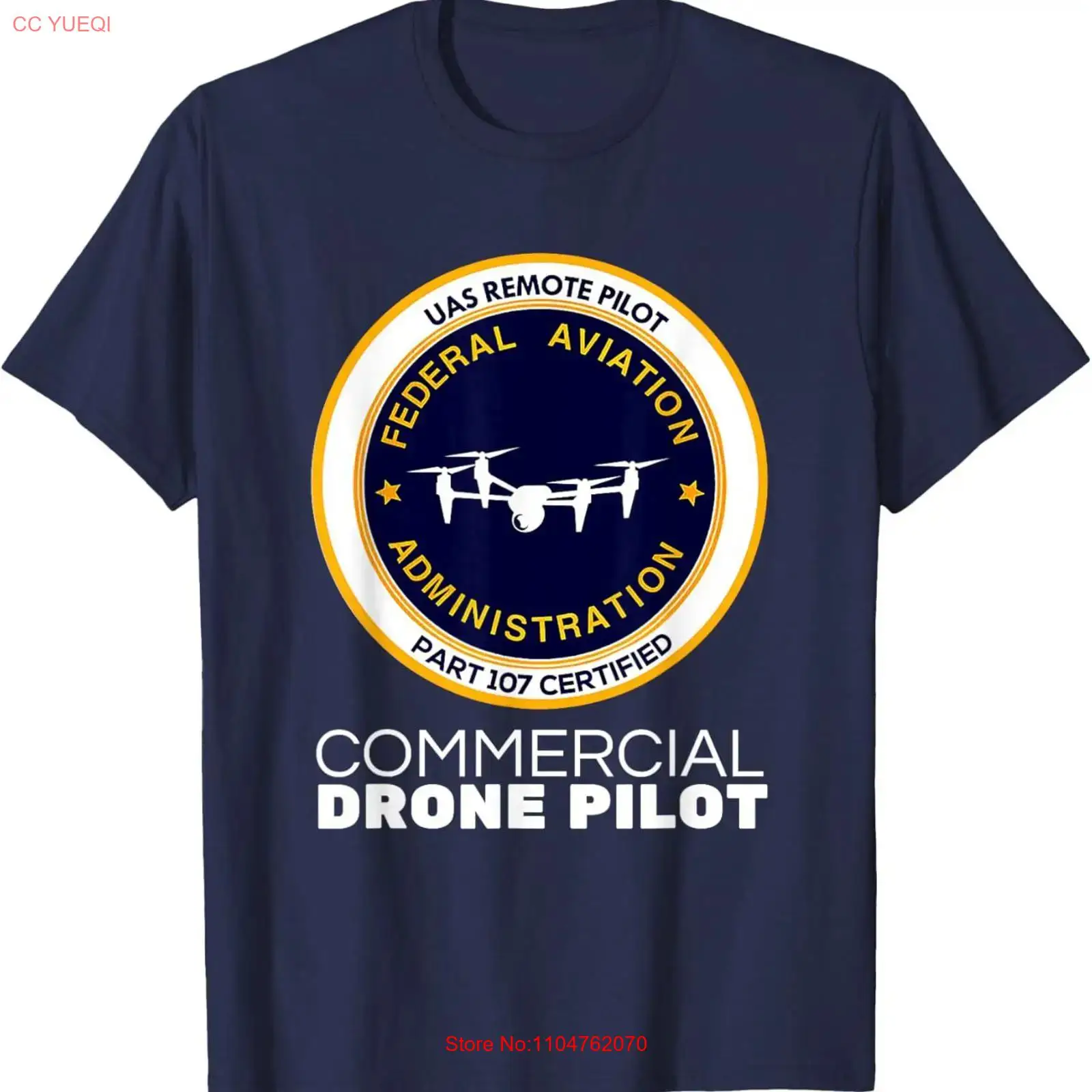 Commercial Printing & Graphics - FAA Commercial Drone Pilot T-Shirt, Vintage-Stil,