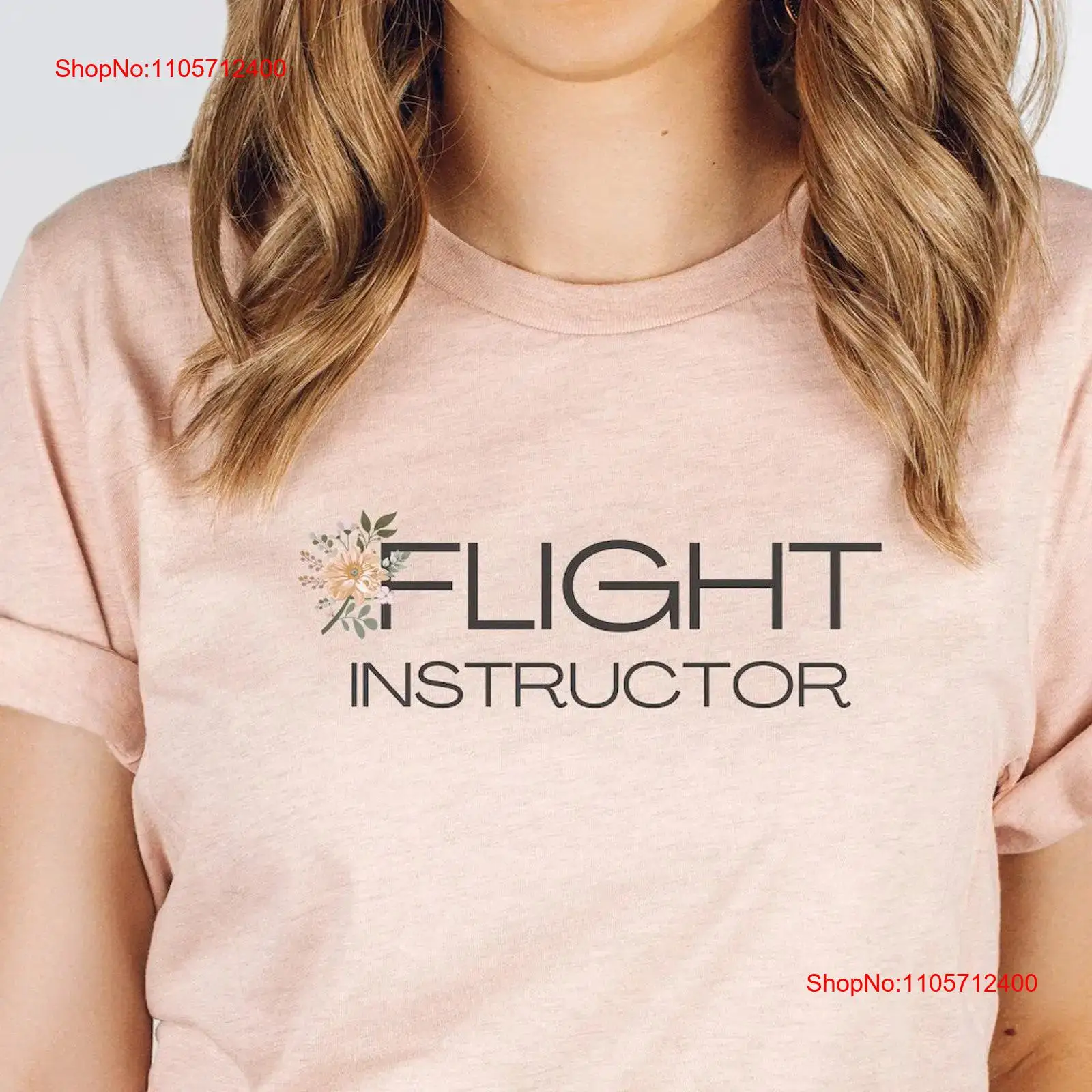 Commercial Shirt Printing - Floral Flight Instructor T-Shirt für weibliche