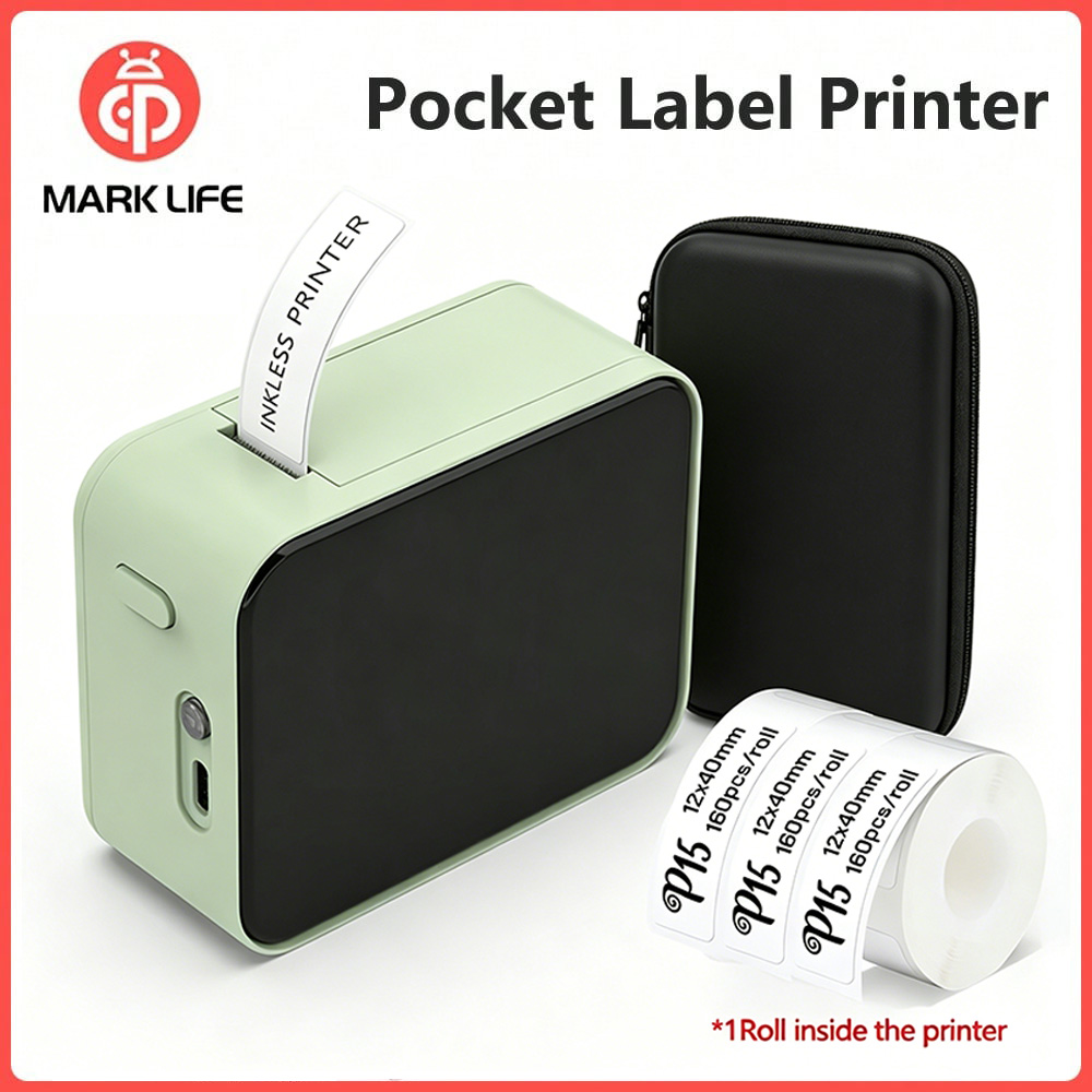Commercial Printing Network - Marklife P15 Tragbarer Drucker, Bluetooth-Taschendrucker, tintenloser