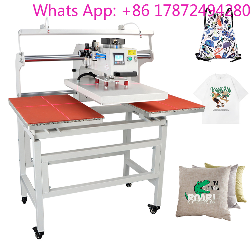 Commercial Printing Press Machine - Duale Elektrische Schiebe-Heißprägemaschine für T-Shirt-Bekleidung, Wärmeübertragungsplatte