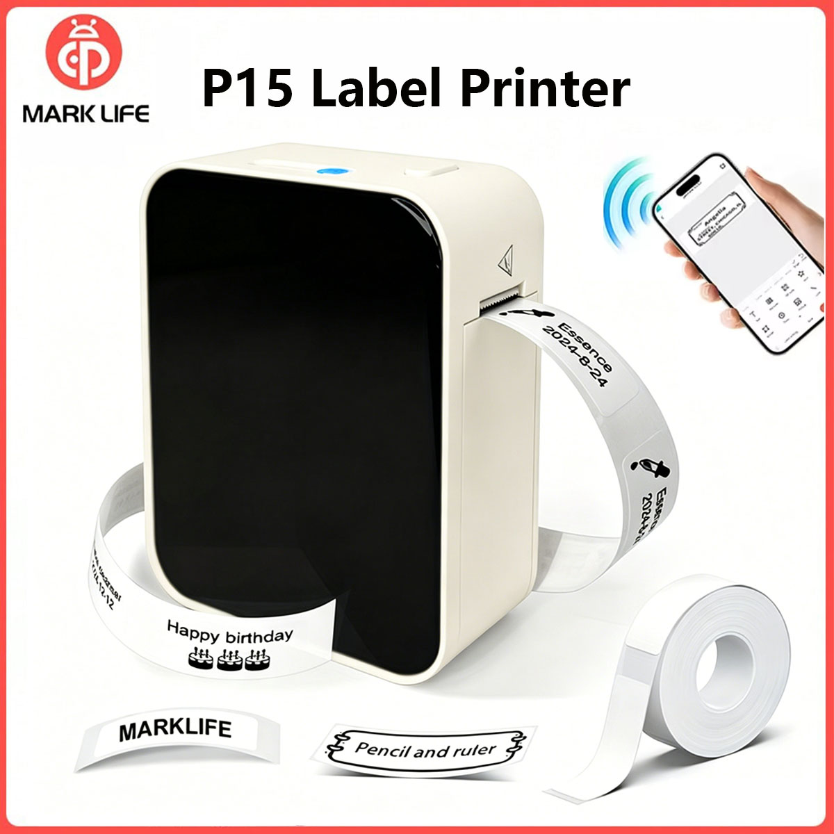 Commercial Printing Network - Marklife P15 Etikettendrucker, tragbarer Thermodrucker, tintenloser