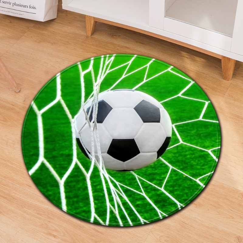 Commercial Printing & Graphics - Fußball-Thema, runder Teppich, sportlicher Stil, Fußball-Druck,